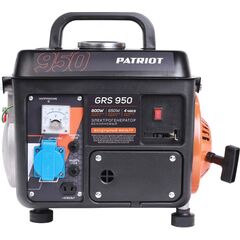 Генератор бенз. (0,65 - 0,8 кВт, 220 В, 4,2 л, ручной стартер) PATRIOT GRS 950 (476102219), фото  - Метэкс
