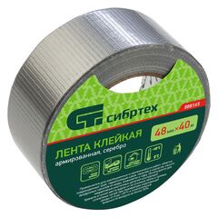 Лента клейкая армированная 48 мм x 40 м серебро СИБРТЕХ 888165, фото  - Метэкс