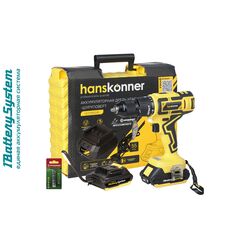 Дрель-шуруповерт ударн. аккум. HANSKONNER (2 а/б 2А*ч 18В, ЗУ) HCD1855RI (HCD1855RI), фото  - Метэкс