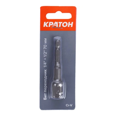 Адаптер-переходник д/шуруповерта 1/4х1/2 КРАТОН 11204003, фото  - Метэкс