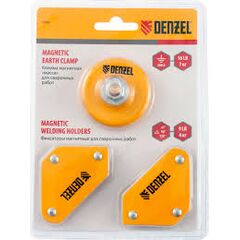 Фиксатор магнитный (набор 2 шт+магнитная клемма) Denzel 97557, фото  - Метэкс