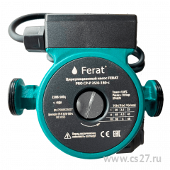 Насос циркуляционный мокрый (98 Вт, 68 л/мин, напор 6 м) FERAT PRO CP-P 25/6-180-c (CP-P 25/6-180-c), фото  - Метэкс