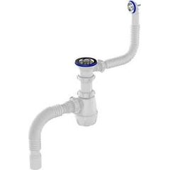 Сифон для  кухни 3 1/2х40 с мет.реш. с прямоуг/кругл с г.т 40х40/50 Aguant, фото  - Метэкс