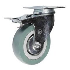 SCgb25 (L) Ролик поворотный с тормозом d 50 мм (18 кг), фото  - Метэкс