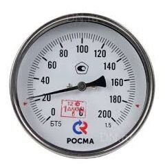 Термометр биметалл 200 С L-100 D-63, фото  - Метэкс