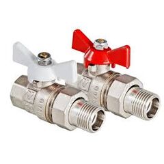 Кран 3-х ходовой к манометру 11б38бк Ду-15 с бабочкой 1,6 МПа ниппель, фото  - Метэкс