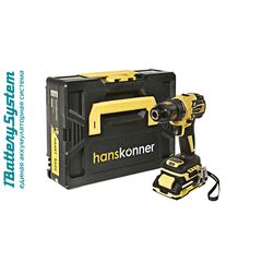 Дрель-шуруповерт аккум. HANSKONNER б/щ (2 а/б 2А*ч 18В ЗУ) HCD2065BLC (HCD2065BLC), фото  - Метэкс