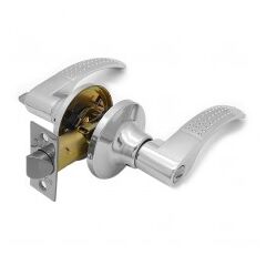 Ручка-защелка SOLLER R 3903 BKCP б/ключа c фиксатором хром, фото  - Метэкс