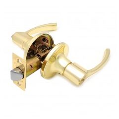 Ручка-защелка SOLLER R 3905 BKPB б/ключа c фиксатором золото, фото  - Метэкс