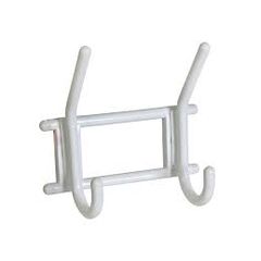 Вешалка 2- крючковая пластик белая, фото  - Метэкс