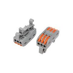 Клемма проходная 3-полюсная с креплением 0,08-4 мм2 СМК 222-423Р, фото  - Метэкс