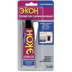 Герметик Экон силиконовый санитарный белый 70мл (блистер) (2000359), фото  - Метэкс