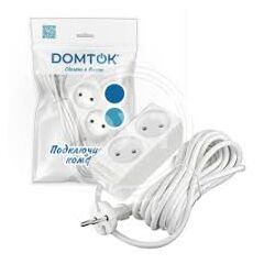 Удлинитель "DOMTOK" 2 гн. 3 м ПВС 2*1 б/з 2346, фото  - Метэкс