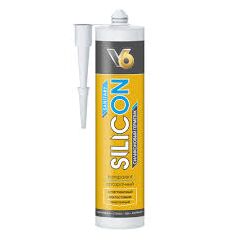 Герметик силикон V6 санитарный антигрибковый б/цв 260мл, фото  - Метэкс