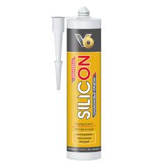 Герметик силикон V6 универсальный многоцелевой б/цв 260мл, фото  - Метэкс