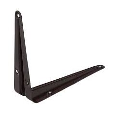 Кронштейн угловой с ребром 75х100 мм черный, фото  - Метэкс