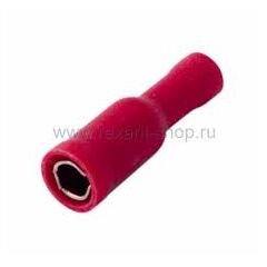 Разъем штекерный изолированный гнездо 4 мм 0.5-1.5 мм² (РШи-м 1.5-4/РШИм 1,25-5-4) красный, 10шт, фото  - Метэкс