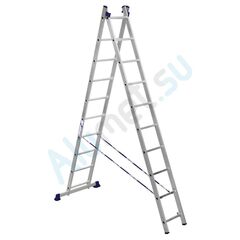 Лестница 2 х 11 ступеней алюминиевая двухсекционная CORDA KRAUSE 010223, фото  - Метэкс