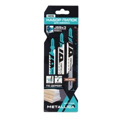 Набор пилок д/лобзика Optima  №9 по дереву: T144D/T101B/T101BR, в карт., 3шт  METALLICA 908211, фото  - Метэкс