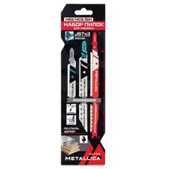 Набор пилок д/лобзика Ultra  №7 Progressor: T123X/T345XF/T234X,универсал, в карт.3шт METALLICA 90819, фото  - Метэкс