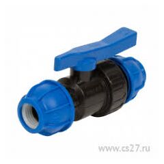 Кран шаровый компрессионный ПНД разъемный 32*32 (99533), фото  - Метэкс