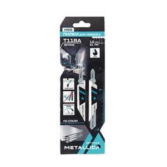 Пилка д/лобзика T118A, 75/50мм шаг 1.2мм, HCS прямой рез, по стали 2шт METALLICA 907948, фото  - Метэкс