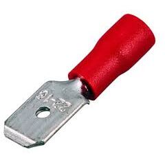 Клемма плоская изолированная РПи-п 1.5-(6.3)/РпИп 1,25-6-0,8 штекер 6.3 мм 0.5-1.5 мм2, красный,10шт, фото  - Метэкс