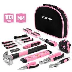 Набор инструментов в сумке 103 предмета розовый WORKPRO WP206818, фото  - Метэкс