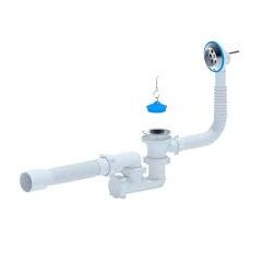 Сифон для ванны AQUATTRO 1 1/2"х40 регулир с вып и перел с т/г 40х40/50 с проб, с цеп AQV255, фото  - Метэкс