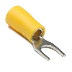 Наконечник вилочный изолированный 4.3 мм 4-6 мм² (НВи 6.0-4/НВи 5,5-4) желтый REXANT 10шт/уп, фото  - Метэкс