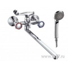 Смеситель д/ванны двухвентильный, излив 35см.,FERAT BY1212207, фото  - Метэкс