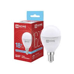 Лампочка IN HOME LED-ШАР-VC 18 Вт E14 6500K, фото  - Метэкс