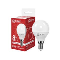 Лампочка IN HOME LED-ШАР-VC 8 Вт E14 4000K, фото  - Метэкс