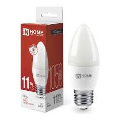 Лампочка IN HOME LED-СВЕЧА-VC 11 Вт Е27 4000К, фото  - Метэкс