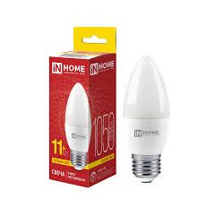 Лампочка IN HOME LED-СВЕЧА-VC 11 Вт Е27 3000К, фото  - Метэкс