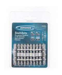 Бита PH2-PH1 х 45 мм 10 шт двухсторонняя GROSS 11211, фото  - Метэкс