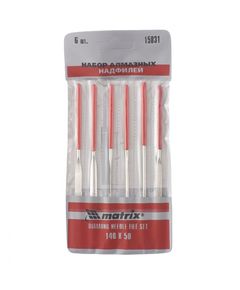 Набор надфилей алмазных 140 х 50 х 3 мм 6 шт MATRIX 15831, фото  - Метэкс