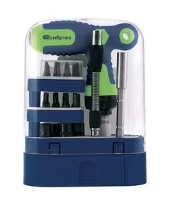 Отвертка Т-образная реверсивная с набором бит торцевых головок 33 предмета СИБРТЕХ 13382, фото  - Метэкс