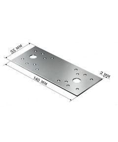 Пластина крепежная КР 2,0мм 140х55, фото  - Метэкс