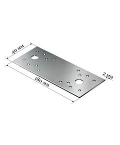 Пластина крепежная КР 2,0мм 180х40, фото  - Метэкс