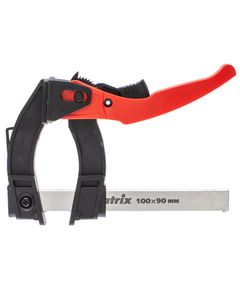 Струбцина реечная быстрозажимная рычажно-храповой механизм 100 х 90 х 195 мм MATRIX 20734, фото  - Метэкс