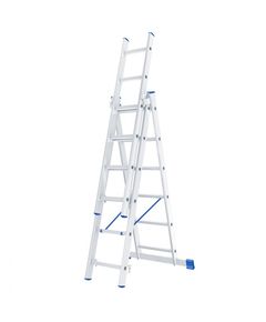 Лестница 3 х 6 ступеней алюминиевая трехсекционная длина 3,36 м Сибртех 97816, фото  - Метэкс