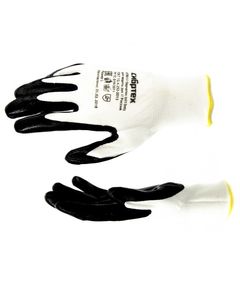 Перчатки полиэфирные с черным нитрильным покрытием маслобензостойкие р L СИБРТЕХ 67861, фото  - Метэкс