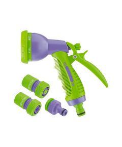 Набор для подключения шланга 3/4 пистолет 8 режимов полива адаптер 2 соединителя PALISAD 65177, фото  - Метэкс