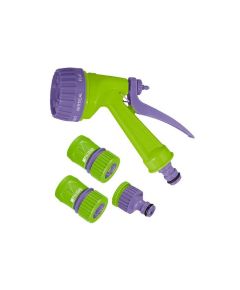 Набор для подключения шланга 3/4 пистолет 7 режимов полива адаптер 2 соединителя PALISAD 65178, фото  - Метэкс