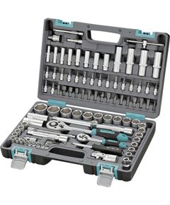 Набор инструментов 1/2", 1/4" пластиковый кейс 94 предмета STELS 14106, фото  - Метэкс