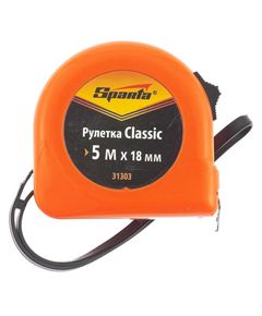 Рулетка 5 м х 18 мм Classic пластиковый корпус SPARTA 31303, фото  - Метэкс