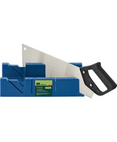 Стусло пластиковое синее 4 угла для запила + пила 350 мм СИБРТЕХ 22536, фото  - Метэкс