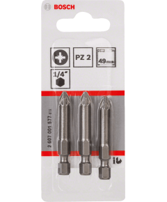 Бита PZ2 49 мм 3 шт BOSCH 2607001577, фото  - Метэкс