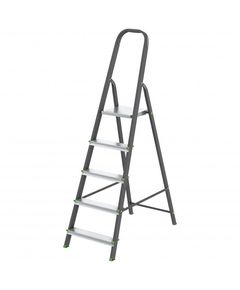 Стремянка 5 ступеней стальной профиль алюминиевые ступени Сибртех 97955, фото  - Метэкс